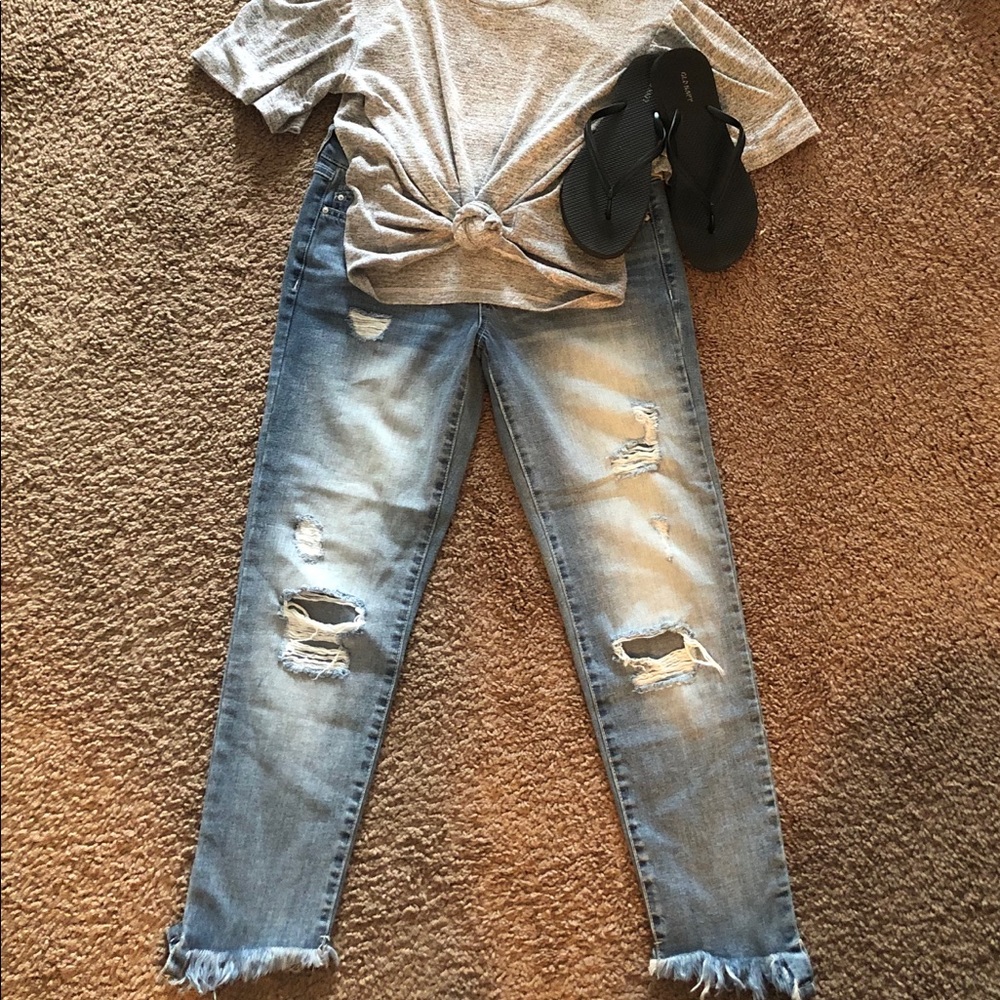 Tillys distressed cuff jeans